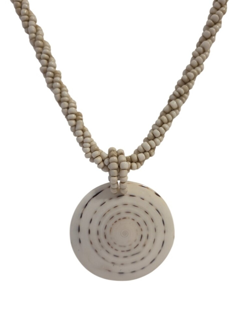 Handcrafted Shell And Seed Bead Necklace